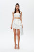 SQUARE COLLAR SHINY CROP TOP